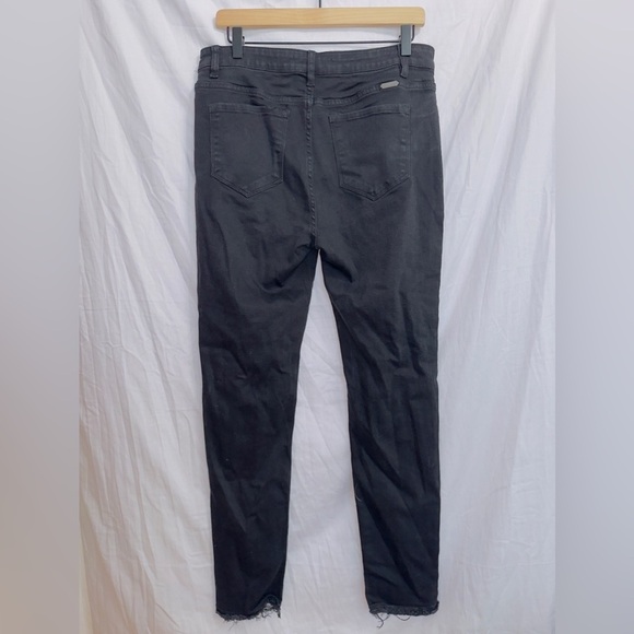 KanCan Black Wash Denim High Waisted Raw Hem Skinny Jeans size 31 - Picture 6 of 6